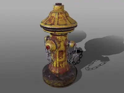 Fire Hydrant Low-poly 3D model