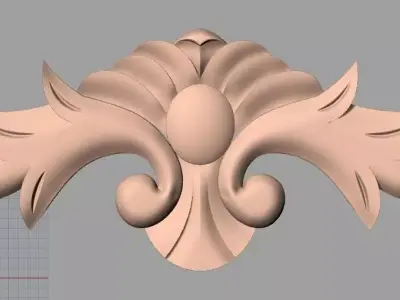 Door design 3D relief model STL format file for CNC carving E674 3D model