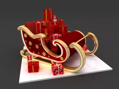 Santa Claus Sleigh 3D model