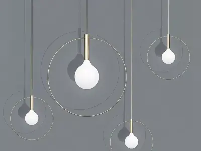 Halo pendant chandelier 3D model purchase