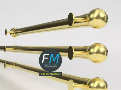 Wall mounted stair handrails 3D model