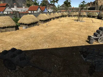 Medieval Castle Town Low-poly 3D model