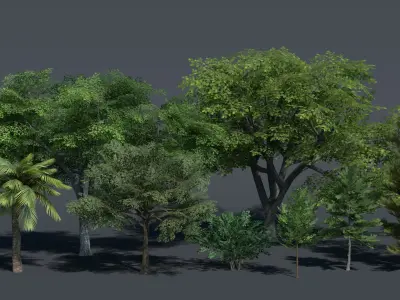 Low Poly Tree Set 