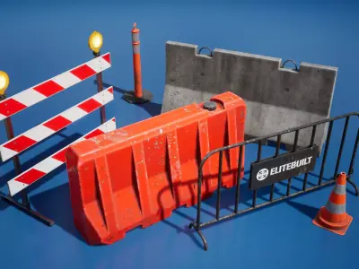 Traffic barriers Low-poly 3D model buy