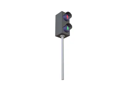 Pedestrian Traffic Light V1 004 Low-poly 3D model