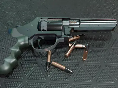 Revolver Sci-fi Gameready Low-poly 3D model