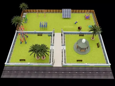 Garden Low-poly 3D model