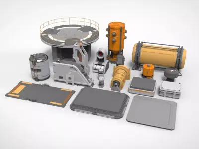 sci-fi Architecture kitbash 34 3D model