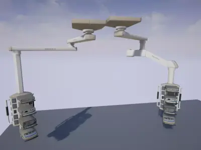 Operating Room Electronics and Lighting System Low-poly 3D model