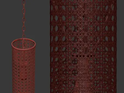 Viliam hanging rattan lamp VR26  3D model