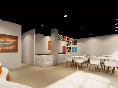 coffee area interior design  3D model