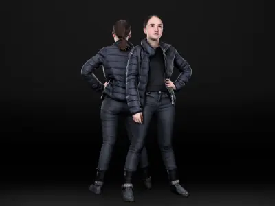 Woman street style 84 Low-poly 3D model