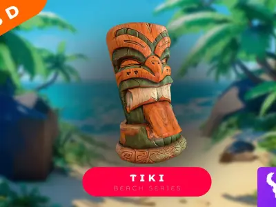 Cartoon Tiki 3D model