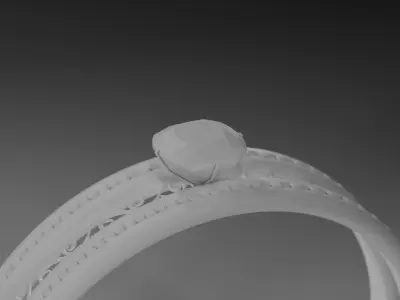 Realistic Ring With Gems 3D model