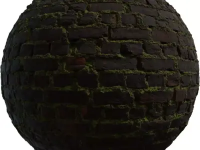 Mossy Old Brick Pavement PBR Texture  Texture