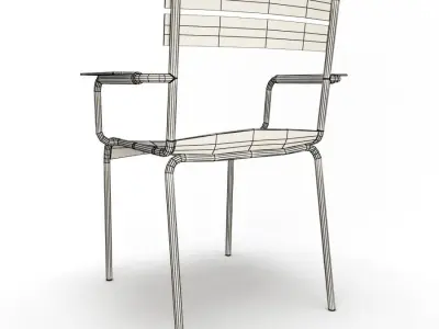 Luxembourg Metallic Table and chairs Fermob 3D model