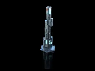 Futuristic Future Modern City Building Skyscraper 28 3D model