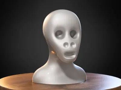Modern alien monkey Headphone Stand Modern alien monkey  3D print model