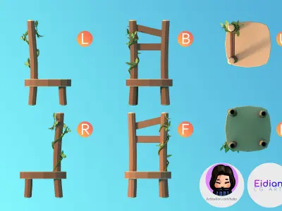 Fancy Chair 1 Low-poly 3D model