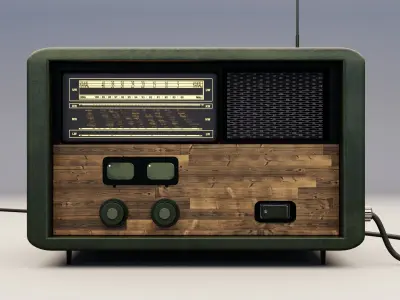 Vintage radio Free low-poly 3D model