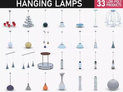 Interior Light Vol 2 - Hanging Lamp Low-poly 3D model