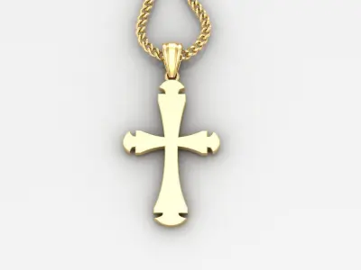 Light Gold 18K Cross Pendant 1CP029 3D print model