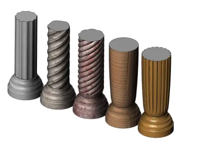 Miniature model making columns 3D print model