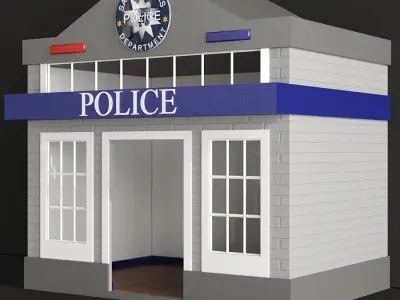 Children playhouse Police department for kids 3D model