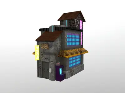 Cyberpunk City - Building 11 Low-poly 3D model