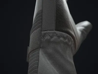 Black winter gloves Low-poly 3D model