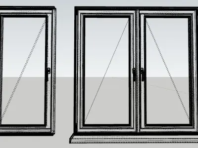 Windows and simple Door  3D model
