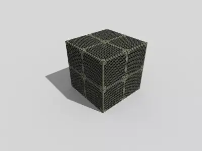 low poly metal crate Low-poly 3D model 4