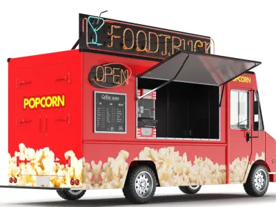  Detailed Popcorn Truck 