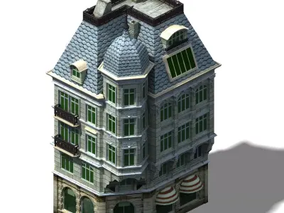 Different dimension - building - bank building 3D model