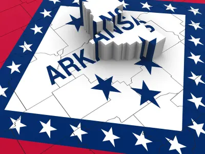 Arkansas Political Map 3D model