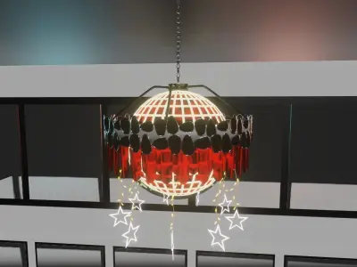 Chandelier lamp with lights hanging from it 3D model
