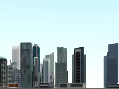 Singapore City Low-poly 3D model