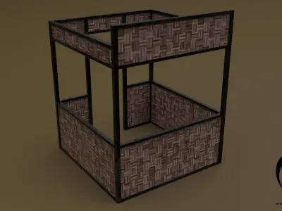 Stall stand 05 4in1 R - 4 PBR Texture 1 Model Low-poly 3D model