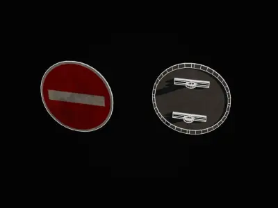 Czech road signs pack - Prohibitive Low-poly 3D model