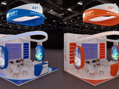 Exhibition booth stand 5 x 6 3D model