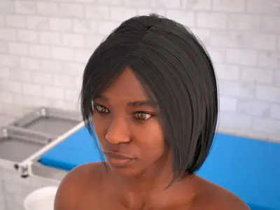  Skin and Complete Anatomy of the Afro Female Head 