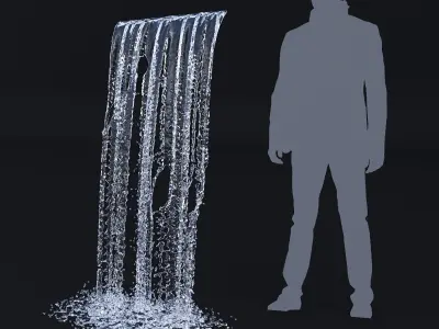 Two Animated Waterfalls  3D model