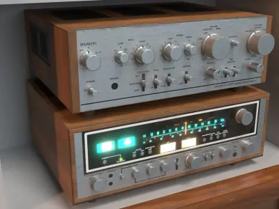 PBR Audio Equipment Low-poly 3D model