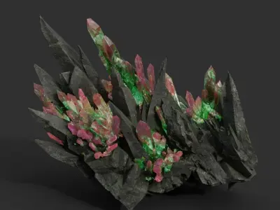 Spiky Mine Rock Mineral 220630 - Ultra HD 16K Textures Low-poly 3D model