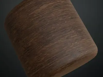 Polished Dark Teak Wood Surface PBR Texture