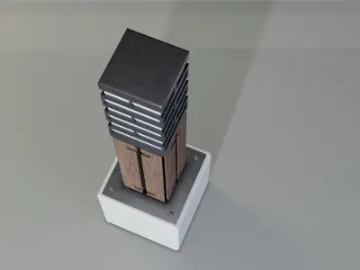 Concrete designed Lamp - Type 3A short 3D model