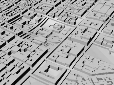 3D Athens Map City Art Landmark Model of Athens Skyline 3D Art 3D print model