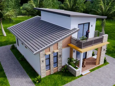 26x36-9x11 Metre House Plan 936 sqft 3D Model 3D model