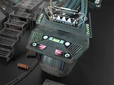 Sci-fi portal Low-poly 3D model