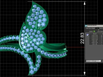 Diamond Ring for Women 3D print model 11